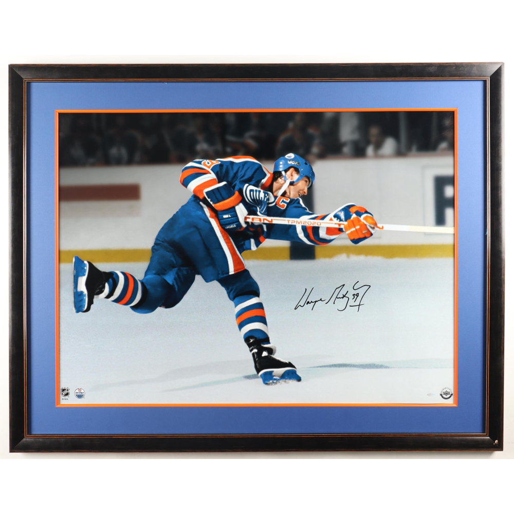 Wayne Gretzky Signed Oilers "Follow Through" Custom Framed Extra Large Photo (UDA) at PristineAuction.com