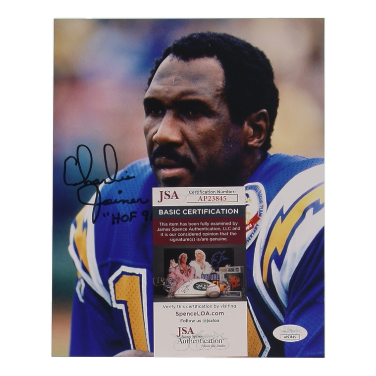 Charlie Joiner Signed Chargers 8x10 Photo Inscribed "HOF 96" (JSA) at PristineAuction.com Charlie Joiner Signed Chargers 8x10 Photo Inscribed "HOF 96" (JSA) at PristineAuction.com