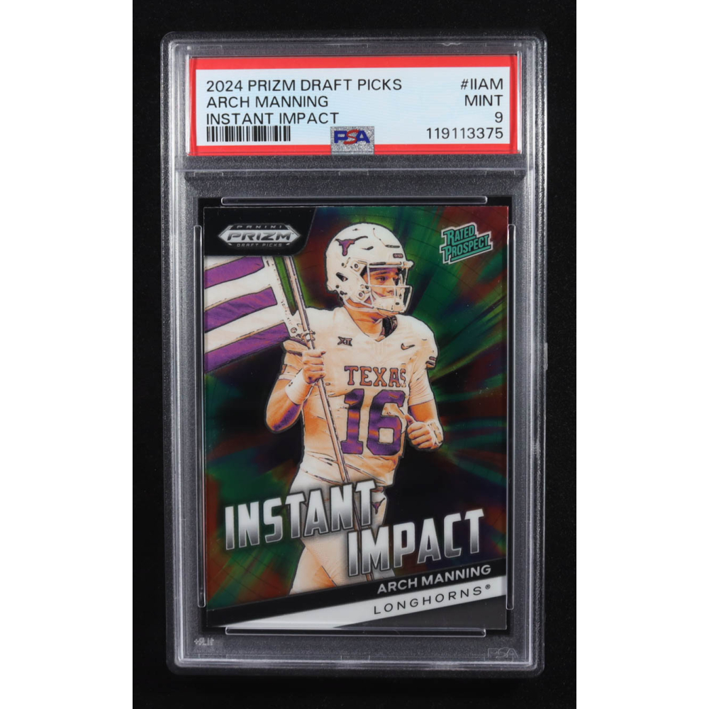 Arch Manning 2024 Panini Prizm Draft Picks Instant Impact #23 RC (PSA 9) at PristineAuction.com