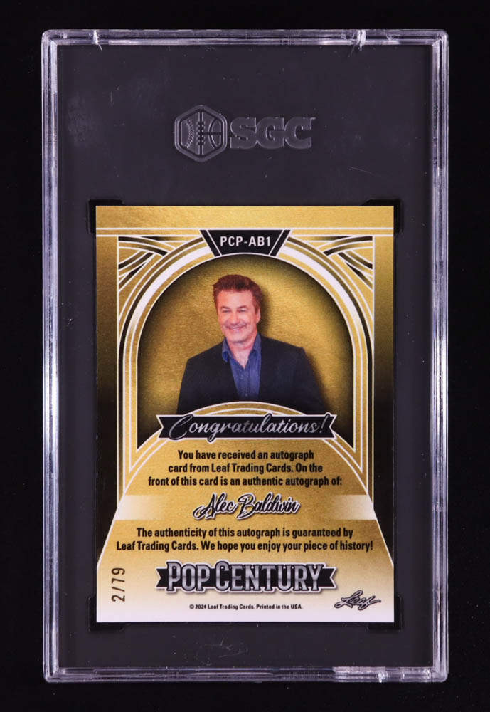 Alec Baldwin 2024 Leaf Metal Pop Century Autographs Silver Kaleidoscope #PCP-AB1 #2/79 (SGC 8) at PristineAuction.com Alec Baldwin 2024 Leaf Metal Pop Century Autographs Silver Kaleidoscope #PCP-AB1 #2/79 (SGC 8) at PristineAuction.com