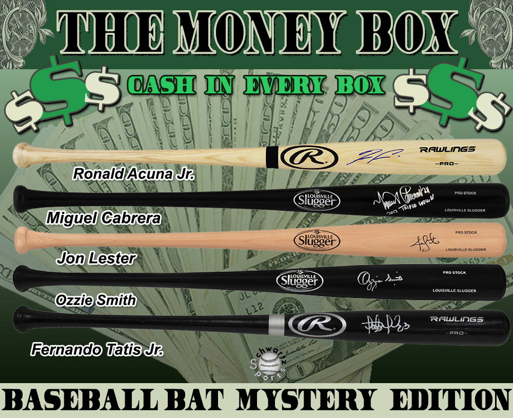 $$ THE MONEY BOX $$ Baseball Bat Signed Mystery Box - Series 6 (Limited to 125) - Schwartz Sports at PristineAuction.com $$ THE MONEY BOX $$ Baseball Bat Signed Mystery Box - Series 6 (Limited to 125) - Schwartz Sports at PristineAuction.com