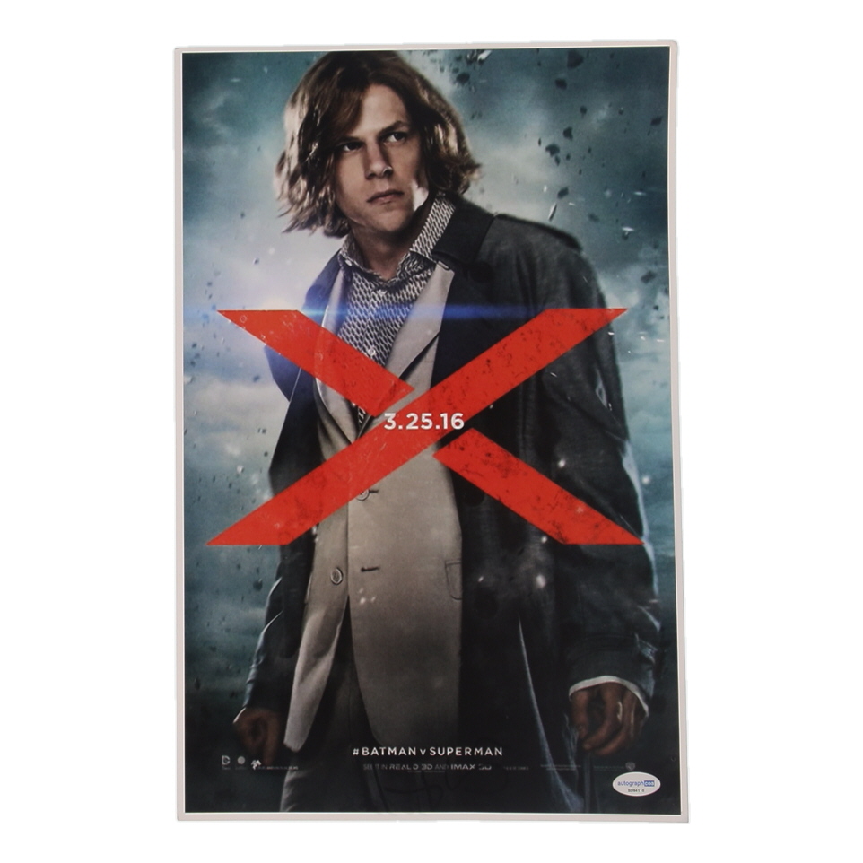 Jesse Eisenberg Signed "Batman v Superman: Dawn of Justice" 11x17 Photo (ACOA) at PristineAuction.com Jesse Eisenberg Signed "Batman v Superman: Dawn of Justice" 11x17 Photo (ACOA) at PristineAuction.com
