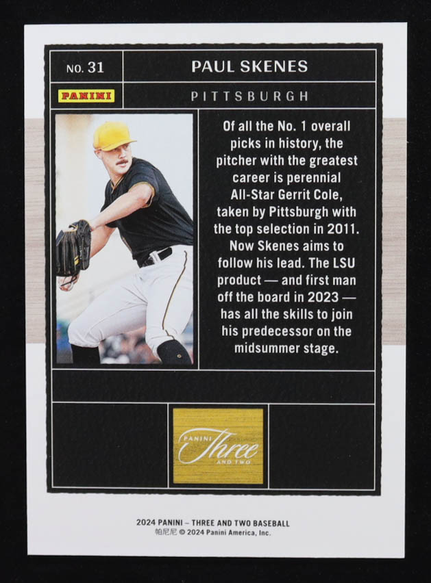 Paul Skenes 2024 Panini Three and Two #31 #68/99 RC at PristineAuction.com Paul Skenes 2024 Panini Three and Two #31 #68/99 RC at PristineAuction.com
