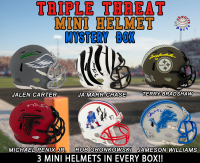 Triple Threat (3 Signed Minis Per Box!!) Signed Football Mini Helmet Mystery Box - Series 2  (Limited to 75) - Schwartz Sports at PristineAuction.com