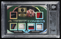 Michael Jordan / Scottie Pippen 2019 Leaf Ultimate Sports Ultimate Combos Materials Silver Spectrum Foil #UC08 #2/2 (BGS 9) at PristineAuction.com