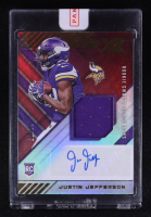 Justin Jefferson 2020 Panini XR Rookie Swatch Autographs Red #11 #62/75 RC at PristineAuction.com