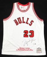 Michael Jordan Signed LE Bulls 1984-85 Mitchell & Ness Rookie Style Jersey #110/223 (UDA) at PristineAuction.com