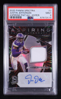 Justin Jefferson 2020 Panini Spectra Aspiring Patch Autographs Hyper #7 #19/60 RC (PSA 9) at PristineAuction.com