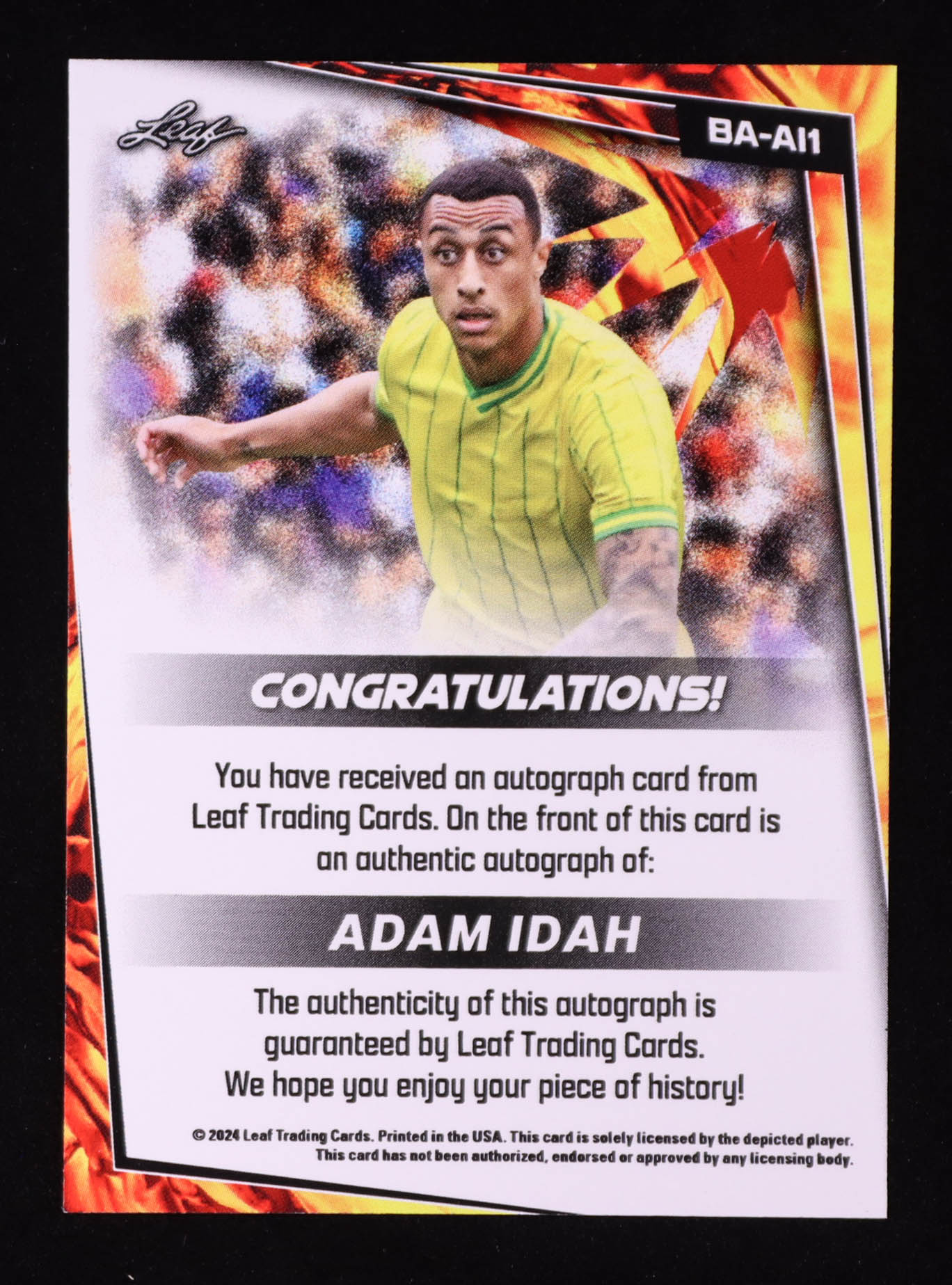 Adam Idah 2024 Leaf Metal Autographs #BA-AI1 at PristineAuction.com Adam Idah 2024 Leaf Metal Autographs #BA-AI1 at PristineAuction.com