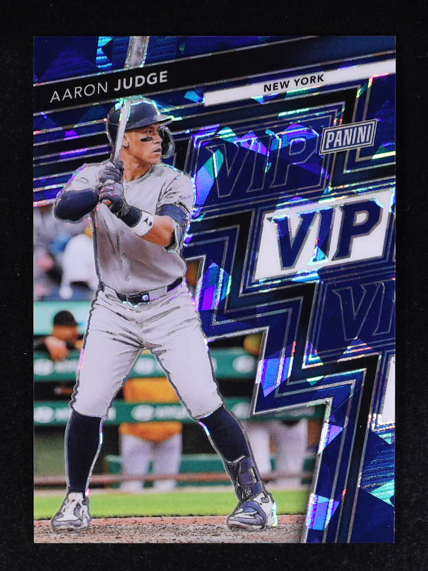 Aaron Judge 2025 Panini National Convention VIP Gold Packs Blue Sparkle #43 #20/75 at PristineAuction.com Aaron Judge 2025 Panini National Convention VIP Gold Packs Blue Sparkle #43 #20/75 at PristineAuction.com