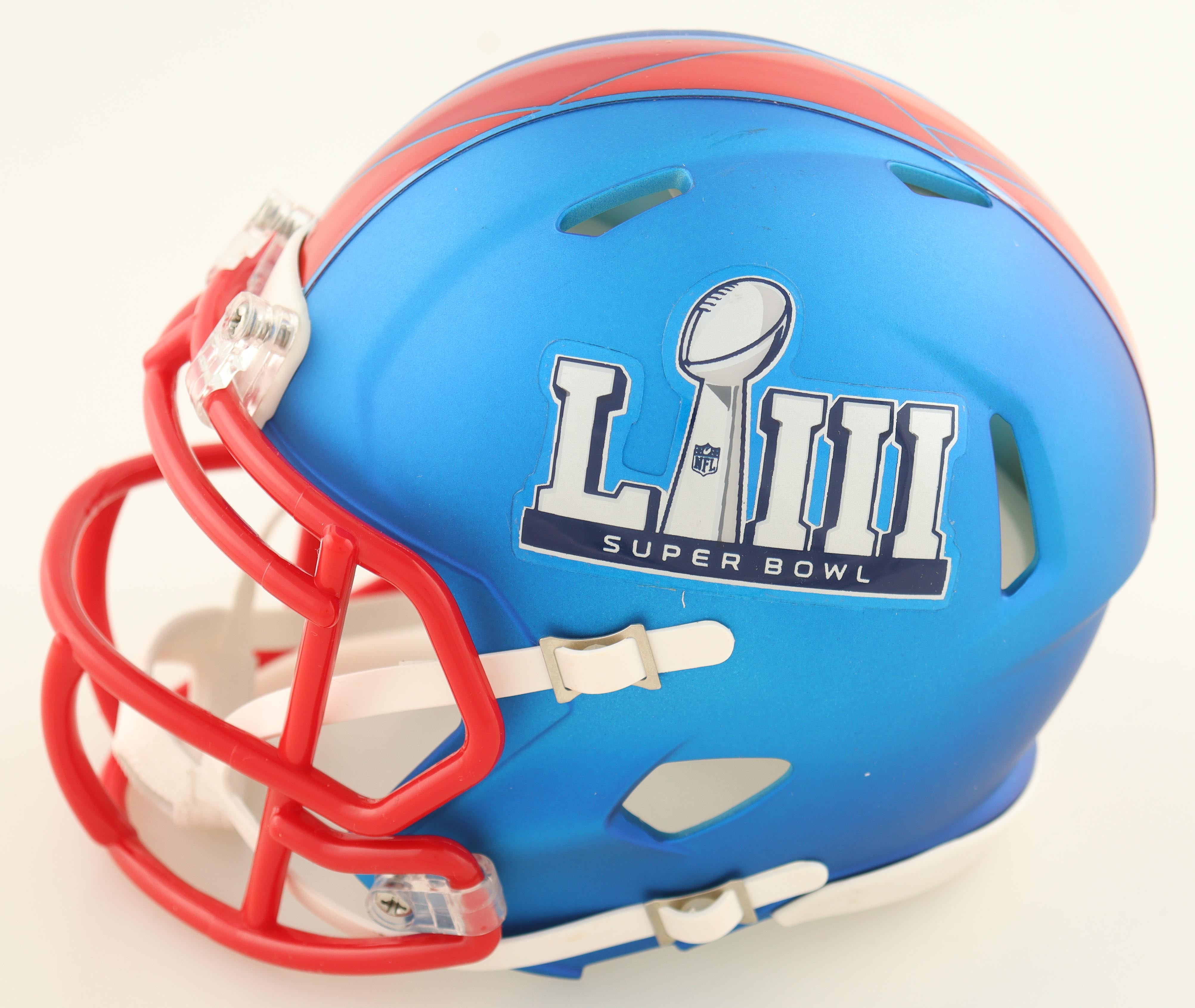 Tom Brady Signed Super Bowl LIII Logo Mini Speed Helmet with Display Case (Fanatics) at PristineAuction.com Tom Brady Signed Super Bowl LIII Logo Mini Speed Helmet with Display Case (Fanatics) at PristineAuction.com