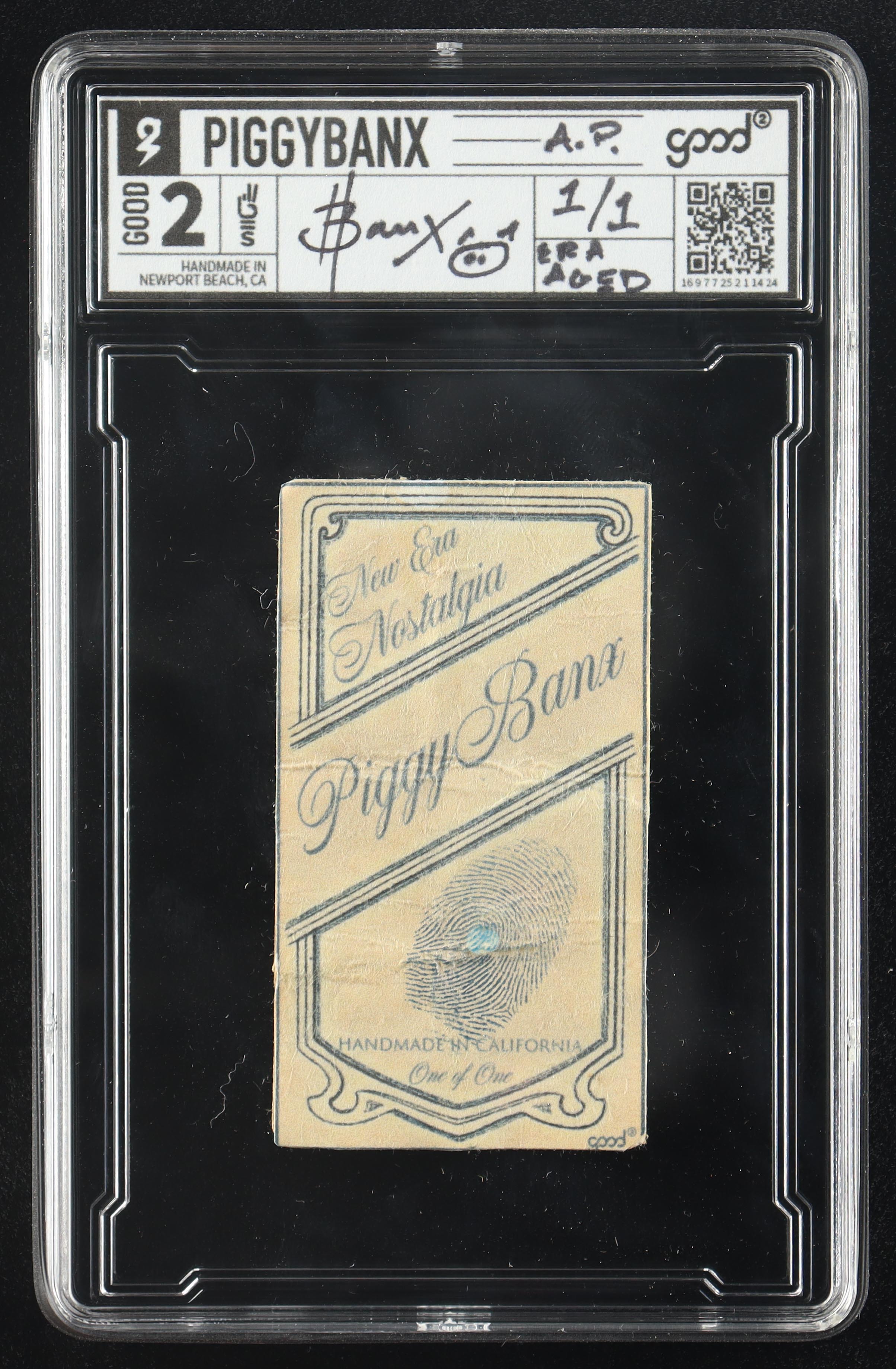 Lionel Messi PiggyBanx "Messi, Argentina" Good 2 1st Edition Era Aged T/206 Refractor #1/1 with Case at PristineAuction.com Lionel Messi PiggyBanx "Messi, Argentina" Good 2 1st Edition Era Aged T/206 Refractor #1/1 with Case at PristineAuction.com