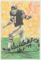 Dick Butkus Signed LE Bears Pro Football Hall of Fame Art Series Football Card Inscribed "HOF 79" (SM) at PristineAuction.com