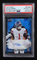 Malik Nabers 2024 Finest Rookie Autographs Blue Geometric Refractors #RFAMN #34/99 RC (PSA 10 | Auto 10) at PristineAuction.com