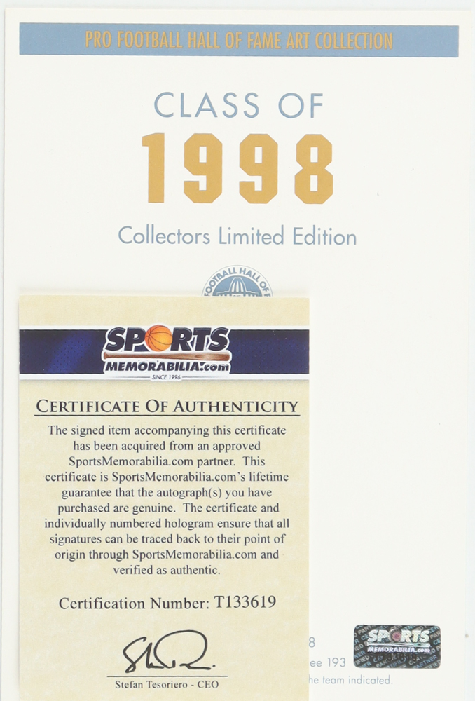 Mike Singletary Signed LE Bears Pro Football Hall of Fame Art Series Football Card Inscribed "HOF 98" (SM) at PristineAuction.com Mike Singletary Signed LE Bears Pro Football Hall of Fame Art Series Football Card Inscribed "HOF 98" (SM) at PristineAuction.com