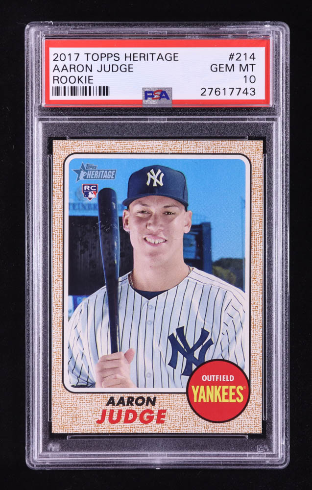 Aaron Judge 2017 Topps Heritage #214 RC (PSA 10) at PristineAuction.com Aaron Judge 2017 Topps Heritage #214 RC (PSA 10) at PristineAuction.com