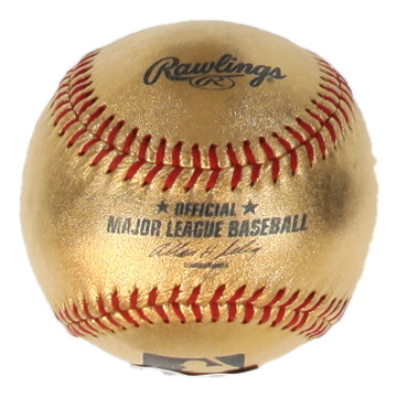 Dustin Pedroia Signed OML Gold Leather Baseball Inscribed "07 AL ROY" (Beckett) at PristineAuction.com Dustin Pedroia Signed OML Gold Leather Baseball Inscribed "07 AL ROY" (Beckett) at PristineAuction.com