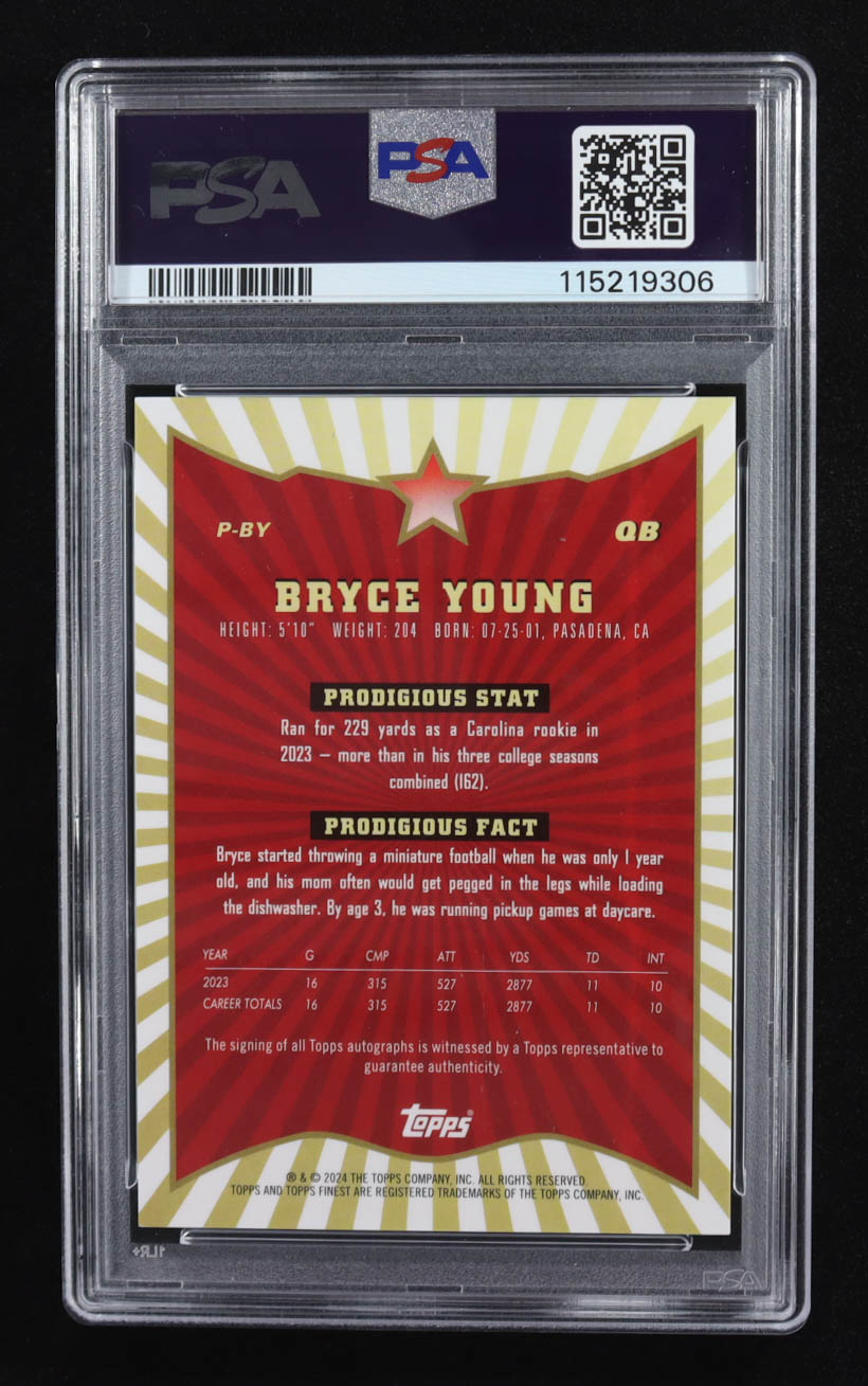 Bryce Young 2024 Finest Prodigies Autographs Blue Geometric Refractors #PBY #50/99 (PSA 9 | Auto 10) at PristineAuction.com Bryce Young 2024 Finest Prodigies Autographs Blue Geometric Refractors #PBY #50/99 (PSA 9 | Auto 10) at PristineAuction.com