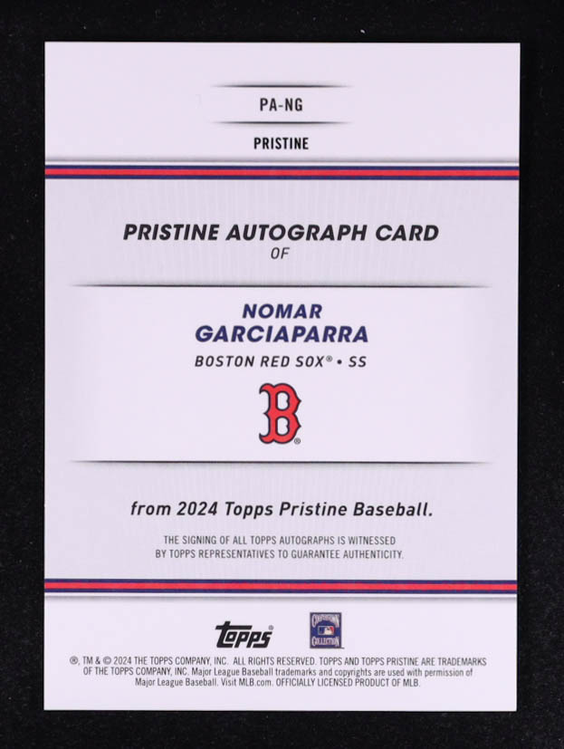 Nomar Garciaparra 2024 Topps Pristine Autographs Blue Pristine Refractors #PANG #67/75 at PristineAuction.com Nomar Garciaparra 2024 Topps Pristine Autographs Blue Pristine Refractors #PANG #67/75 at PristineAuction.com