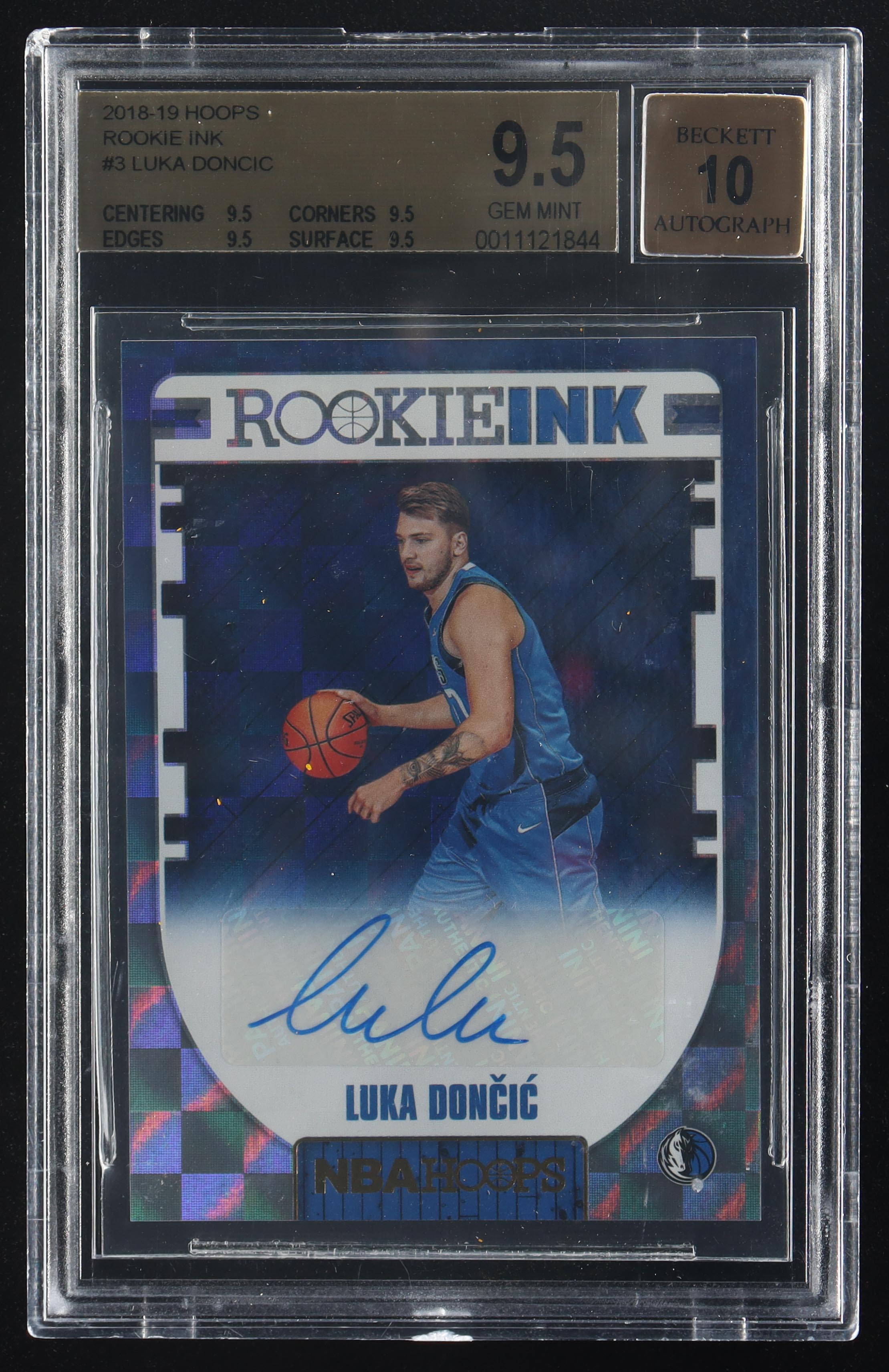 Luka Doncic 2018-19 Hoops Rookie Ink #3 (BGS 9.5 | Auto 10) at PristineAuction.com Luka Doncic 2018-19 Hoops Rookie Ink #3 (BGS 9.5 | Auto 10) at PristineAuction.com
