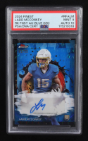 Ladd McConkey 2024 Finest Rookie Autographs Blue Geometric Refractors #RFALM #63/99 RC (PSA 9 | Auto 10) at PristineAuction.com