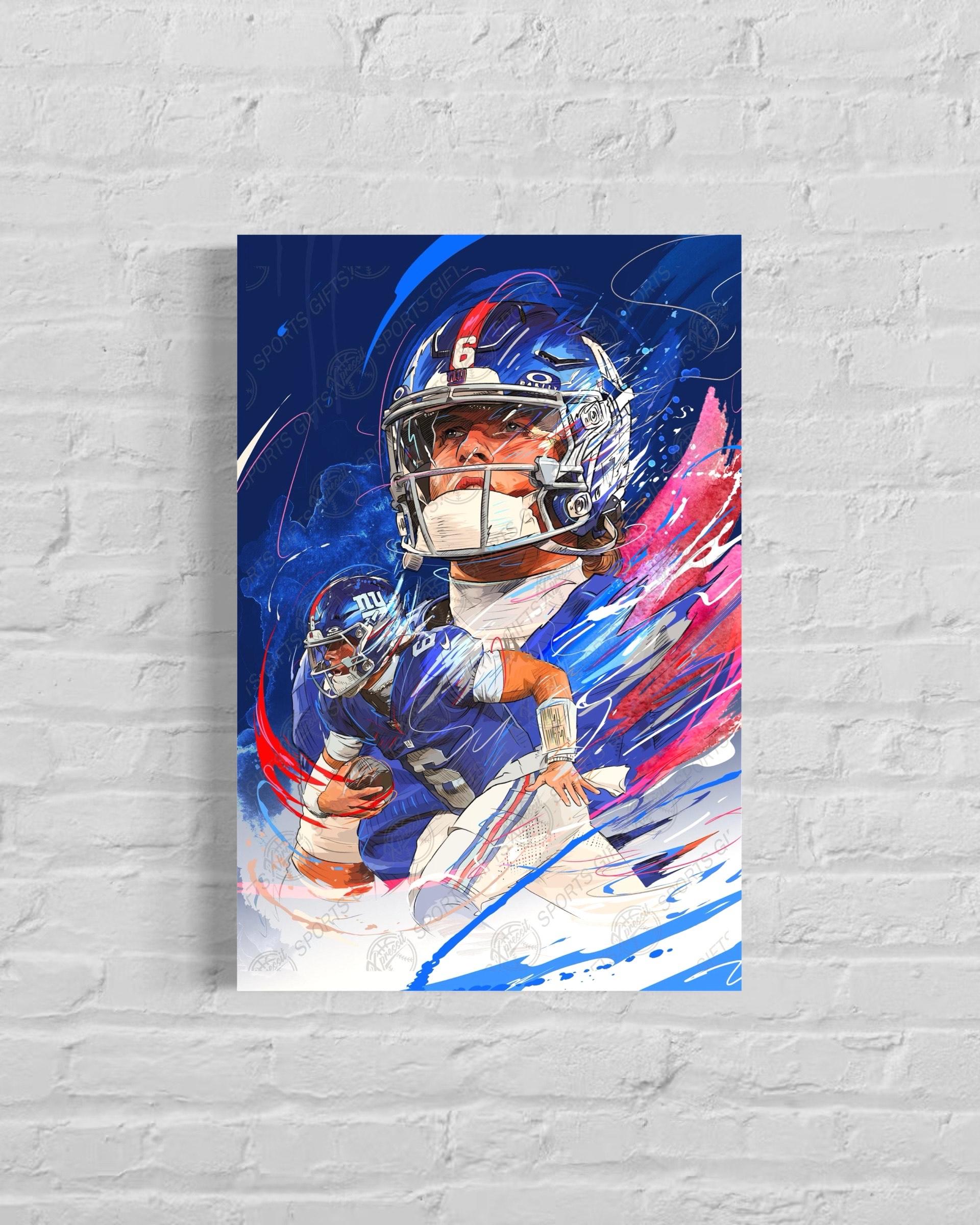 Jaxson Dart Giants Custom 9x12 Canvas at PristineAuction.com Jaxson Dart Giants Custom 9x12 Canvas at PristineAuction.com