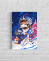 Jaxson Dart Giants Custom 9x12 Canvas at PristineAuction.com