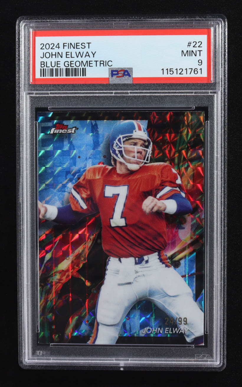 John Elway 2024 Finest Blue Geometric Refractors #22 #24/99 (PSA 9) at PristineAuction.com John Elway 2024 Finest Blue Geometric Refractors #22 #24/99 (PSA 9) at PristineAuction.com