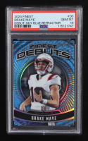 Drake Maye 2024 Finest Debuts Sky Blue Refractors #D3 #089/150 RC (PSA 10) at PristineAuction.com