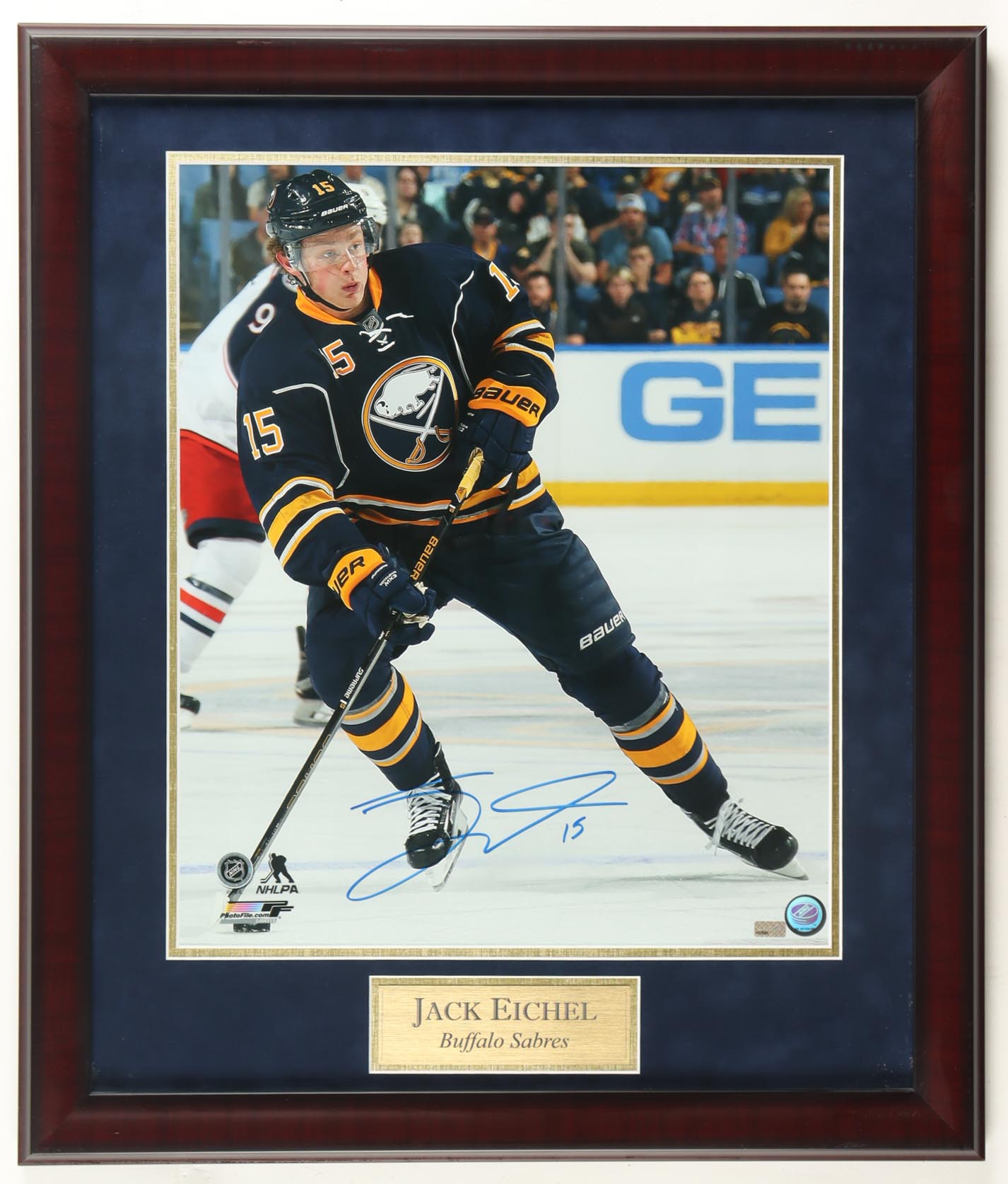 Jack Eichel Signed Sabres Custom Framed Photo Display (New England) at PristineAuction.com Jack Eichel Signed Sabres Custom Framed Photo Display (New England) at PristineAuction.com