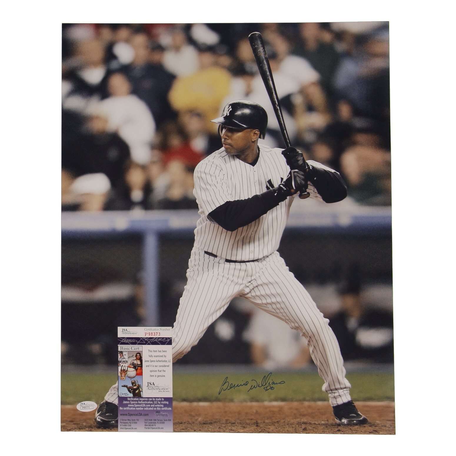 Bernie Williams Signed Yankees 16x20 Photo (JSA) at PristineAuction.com Bernie Williams Signed Yankees 16x20 Photo (JSA) at PristineAuction.com
