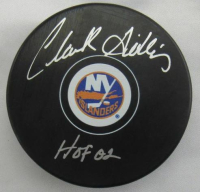 Clark Gillies Signed Islanders Logo Hockey Puck Inscribed "HOF 02" (Steiner) at PristineAuction.com