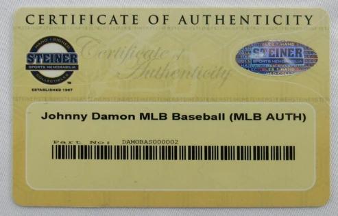Johnny Damon Signed OML Baseball (Steiner) at PristineAuction.com Johnny Damon Signed OML Baseball (Steiner) at PristineAuction.com