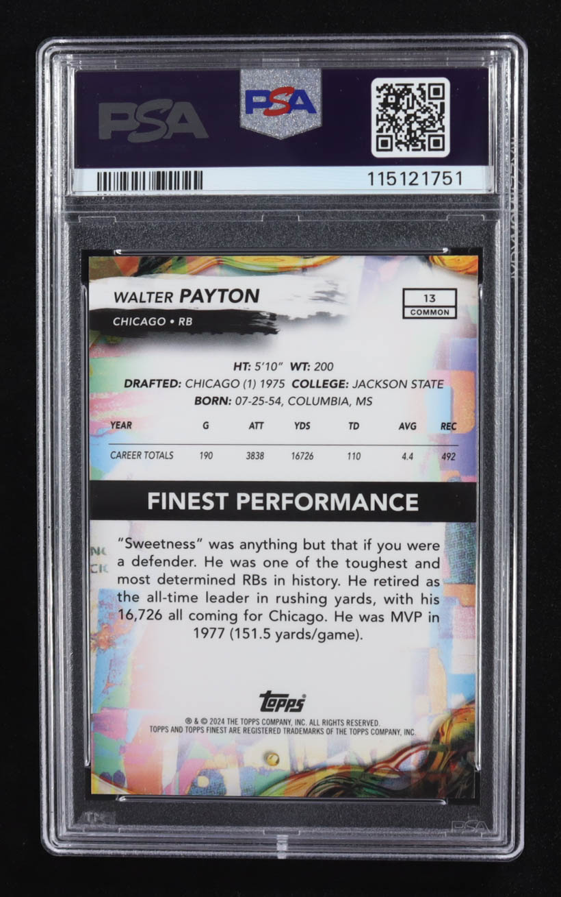 Walter Payton 2024 Finest Gold Geometric Refractors #13 #19/50 (PSA 10) at PristineAuction.com Walter Payton 2024 Finest Gold Geometric Refractors #13 #19/50 (PSA 10) at PristineAuction.com