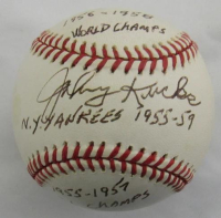 Johnny Kucks Signed OAL Baseball with Multiple Career Inscriptions (JSA) at PristineAuction.com