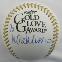 Mike Mussina Signed Gold Glove Award Baseball Inscribed "7x" (JSA) at PristineAuction.com