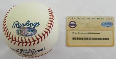 Brian Cashman Signed OML Baseball (Steiner) at PristineAuction.com Brian Cashman Signed OML Baseball (Steiner) at PristineAuction.com