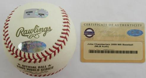 Joba Chamberlain Signed 2009 World Series Baseball (Steiner) at PristineAuction.com Joba Chamberlain Signed 2009 World Series Baseball (Steiner) at PristineAuction.com