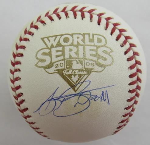 AJ Burnett Signed 2009 World Series Baseball (Steiner) at PristineAuction.com AJ Burnett Signed 2009 World Series Baseball (Steiner) at PristineAuction.com