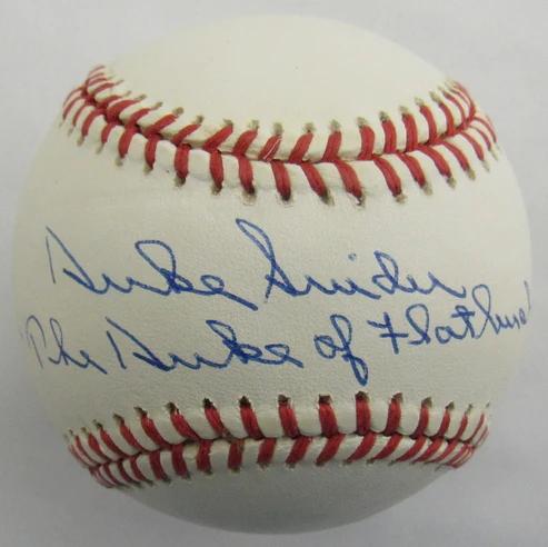 Duke Snider Signed ONL Baseball Inscribed "The Duke Of Flatbush" (Beckett) at PristineAuction.com Duke Snider Signed ONL Baseball Inscribed "The Duke Of Flatbush" (Beckett) at PristineAuction.com