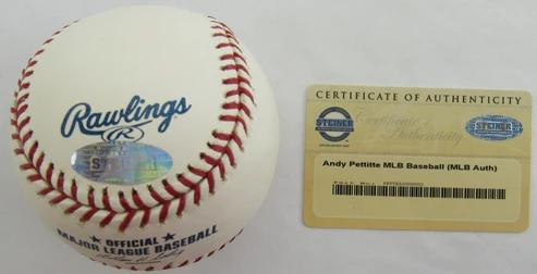 Andy Pettitte Signed OML Baseball (Steiner) at PristineAuction.com Andy Pettitte Signed OML Baseball (Steiner) at PristineAuction.com
