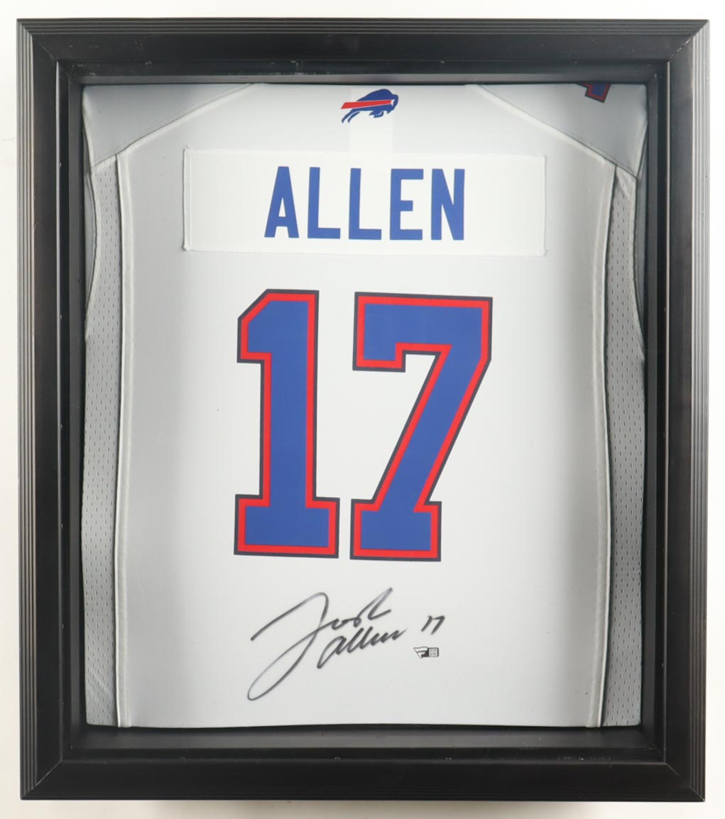 Josh Allen Signed Custom Framed Shadowbox Jersey Display (Fanatics) at PristineAuction.com Josh Allen Signed Custom Framed Shadowbox Jersey Display (Fanatics) at PristineAuction.com