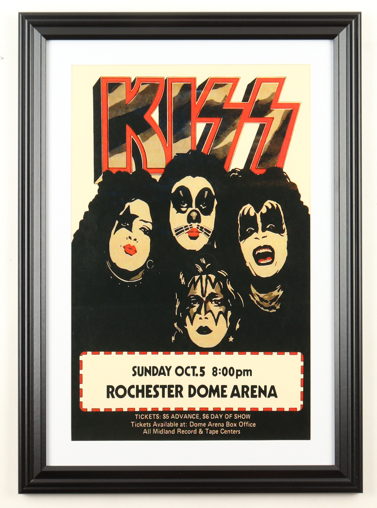1975 KISS Custom Framed Concert Poster at PristineAuction.com 1975 KISS Custom Framed Concert Poster at PristineAuction.com