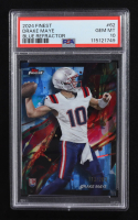 Drake Maye 2024 Finest Blue Refractors #62 #112/200 RC (PSA 10) at PristineAuction.com