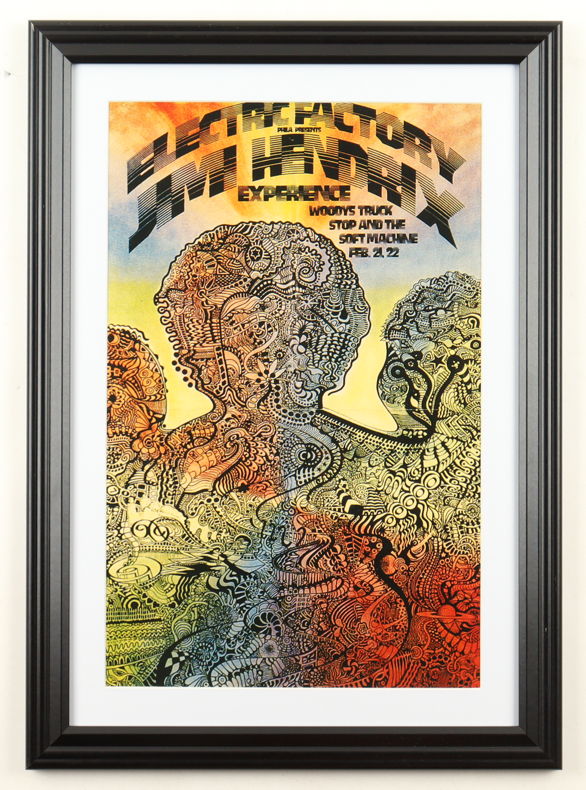 1968 Jimi Hendrix Custom Framed Concert Poster at PristineAuction.com 1968 Jimi Hendrix Custom Framed Concert Poster at PristineAuction.com