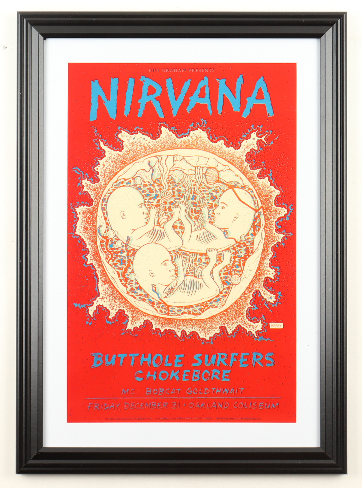 1993 Nirvana Custom Framed Concert Poster at PristineAuction.com 1993 Nirvana Custom Framed Concert Poster at PristineAuction.com