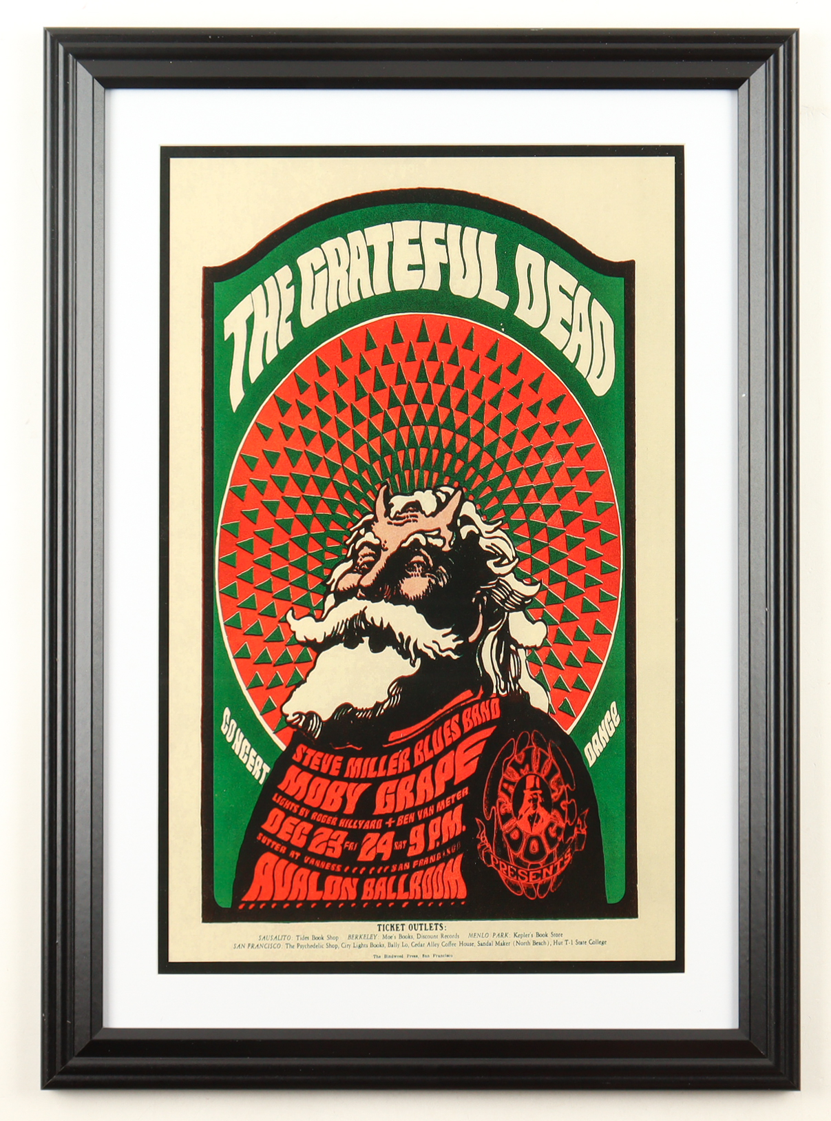 1966 Grateful Dead Custom Framed Concert Poster at PristineAuction.com 1966 Grateful Dead Custom Framed Concert Poster at PristineAuction.com