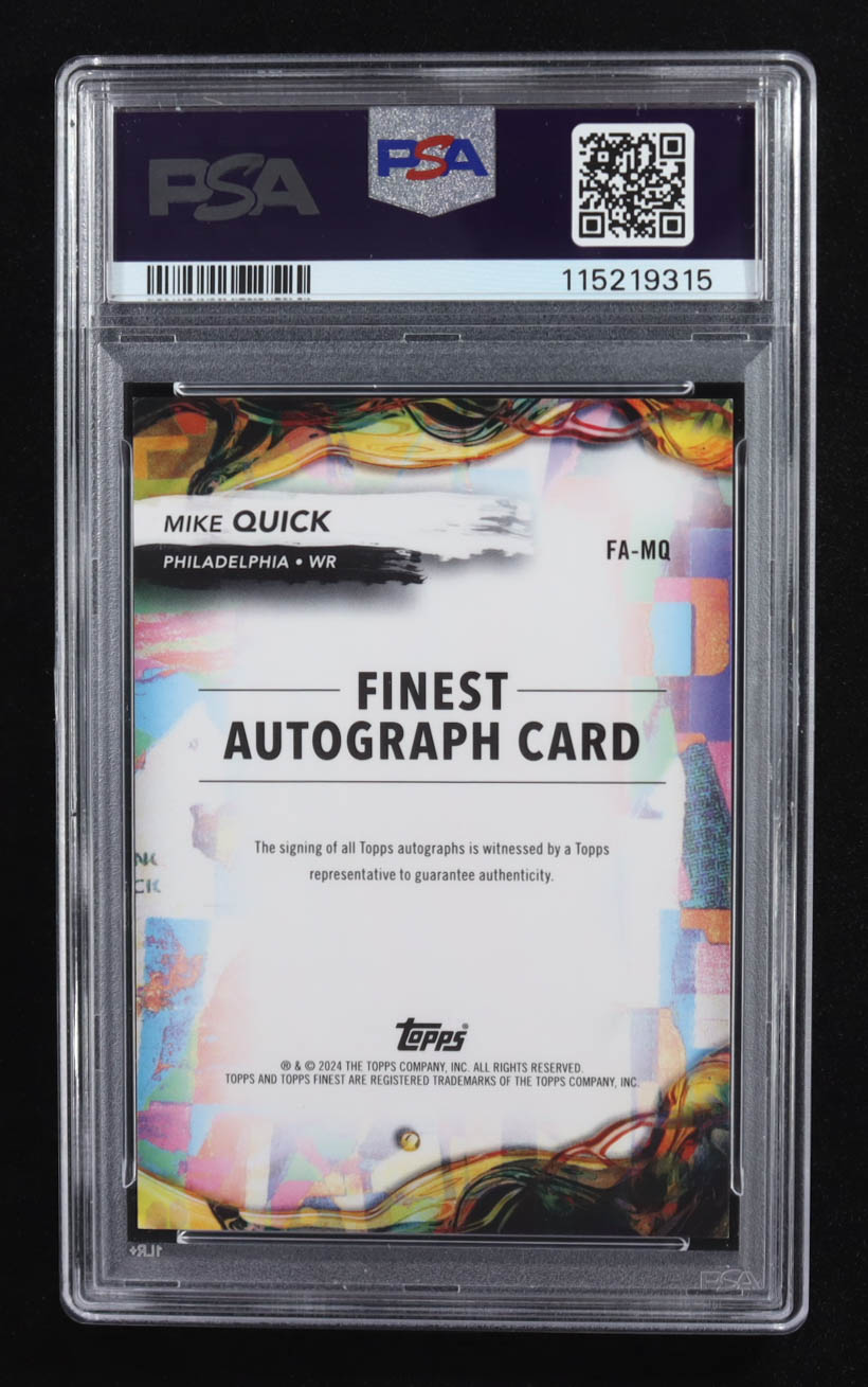 Mike Quick 2024 Finest Autographs Black Geometric Refractors #FAMQ #16/25 (PSA 10 | Auto 10) at PristineAuction.com Mike Quick 2024 Finest Autographs Black Geometric Refractors #FAMQ #16/25 (PSA 10 | Auto 10) at PristineAuction.com