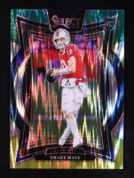 Drake Maye 2024 Panini Select Concourse Prizm Green Yellow #27 RC at PristineAuction.com