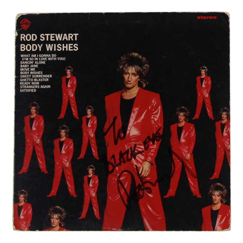 Rod Stewart Signed "Body Wishes" Vinyl Album Cover (ACOA) at PristineAuction.com Rod Stewart Signed "Body Wishes" Vinyl Album Cover (ACOA) at PristineAuction.com